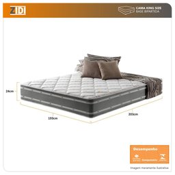 Colchão King Anjos Super Missouri Ortopédico Espuma D33 Dupla Face 193x203x30cm - 2
