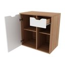 Ver imagem 3 de Gabinete Banheiro 60Cm Amêndoa/Branco