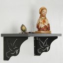 Ver imagem 2 de Par Mãos Francesas Decorativas 20cm Pomba da Paz Divino Espírito Santo Aço Preto