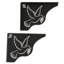 Ver imagem 1 de Par Mãos Francesas Decorativas 20cm Pomba da Paz Divino Espírito Santo Aço Preto