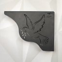 Ver imagem 4 de Par Mãos Francesas Decorativas 20cm Pomba da Paz Divino Espírito Santo Aço Preto