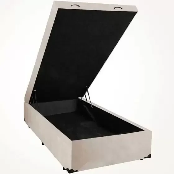 Ver imagem 1 de Mini Cama Box Baú Suede 70x150cm Café com Leite - Genki Kenko Colchões