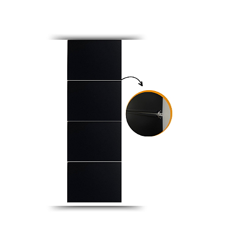 Painel Biombo Divisória Ambiente Decorativo Liso 80x287,60:Preto