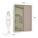 Ver imagem 3 de Guarda-roupa Solteiro Luciane 2 Portas de Correr 3 Gavetas Prime Plus Alumínio com Vidro 8 Cm
