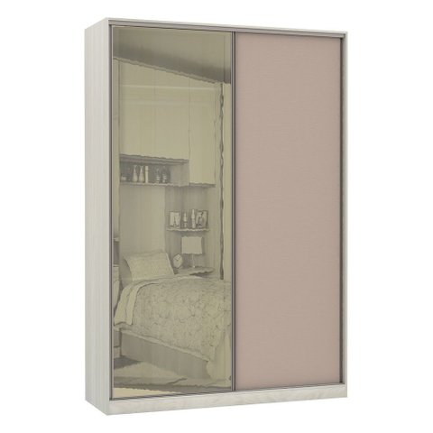 Guarda-roupa Solteiro Luciane 2 Portas de Correr 3 Gavetas Prime Plus Alumínio com Vidro 8 Cm
