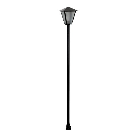 Poste e Luminária colonial Romana de Jardim Preto 200cm Ouro Minas L029OM