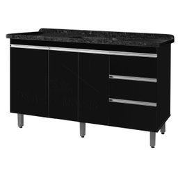 Gabinete Para Pia de 1.50 Metro balcão 100% MDF com Puxador em Alumínio inteiro chapa de 15mm ultima - 2