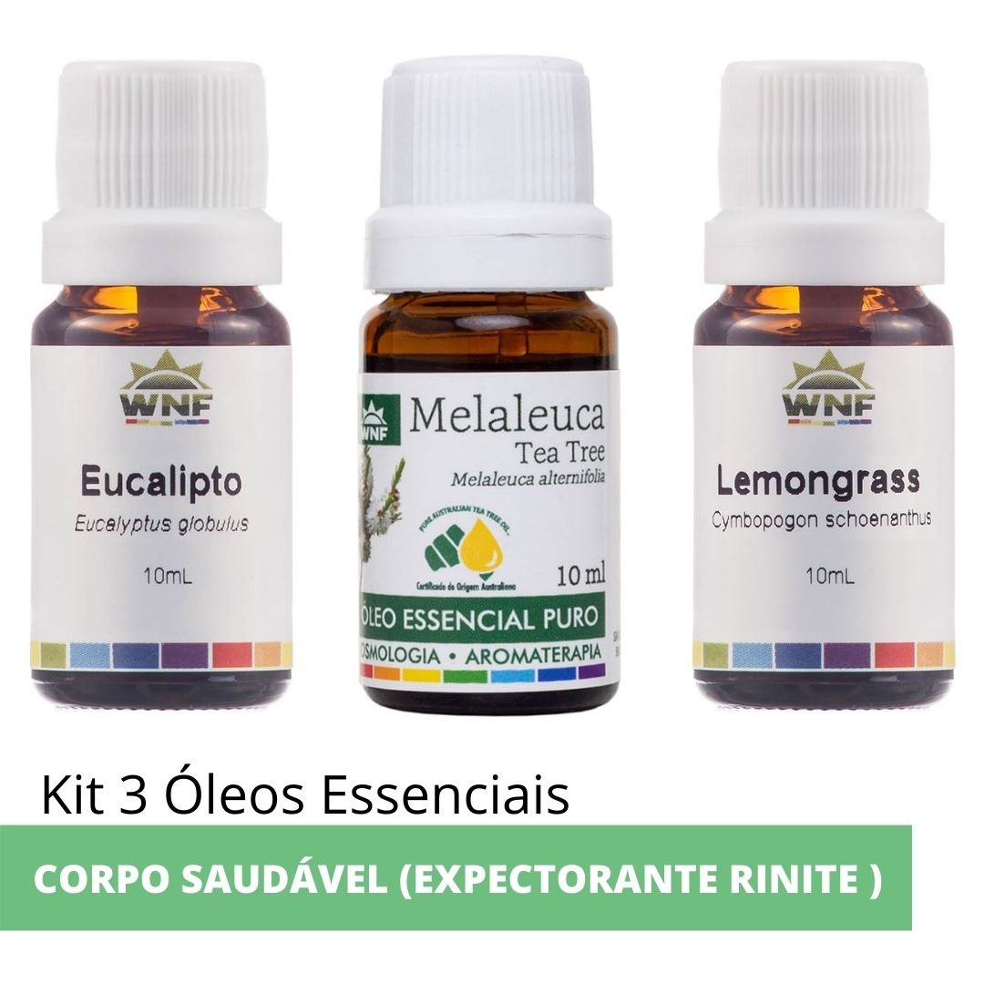 Kit 3 Óleo Essencial Natural WNF - Expectorante Rinite | MadeiraMadeira