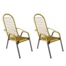 Kit 2 Cadeiras de Fio para Varanda Area Externa Luxo Adulto Ouro - 1