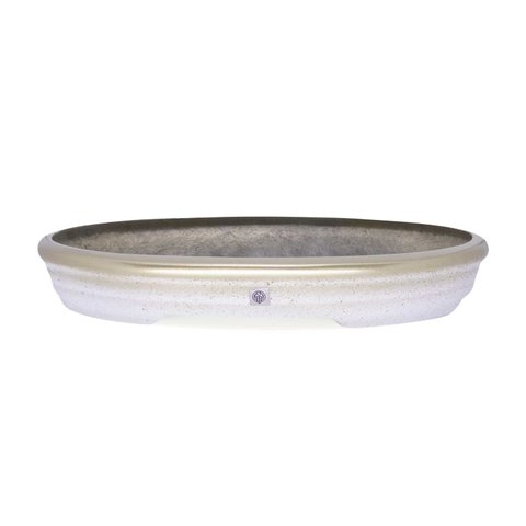 Vaso Bacia Decorativo Osaka Branco Gold Viatnamita P 7x46x35 cm - D’Rossi