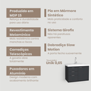 Ver imagem 5 de Gabinete para Banheiro Unik 65cm com Pia Lavatorio Suspenso Fimap Grafite