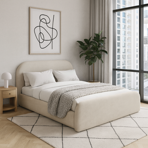 Cama de Casal para Quarto Estilo Moderno e Elegante 1.40m Confortável Cor Ocre