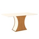 Ver imagem 1 de Mesa de Jantar Selena 160 Cm Tampo Reto com Vidro Nature Off White – Henn