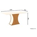 Ver imagem 2 de Mesa de Jantar Selena 160 Cm Tampo Reto com Vidro Nature Off White – Henn