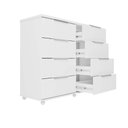 Ver imagem 2 de Cômoda Gaveteiro Grande 8gavetas com Rodízios Branco Repleta