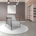 Ver mais imagens de Kit 2 Poltronas Decorativa Celeste Linho Bouclê Cinza Claro Base de Ferro Preto - Pallazio