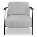 Ver imagem 6 de Kit 2 Poltronas Decorativa Celeste Linho Bouclê Cinza Claro Base de Ferro Preto - Pallazio