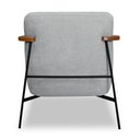 Ver imagem 3 de Kit 2 Poltronas Decorativa Celeste Linho Bouclê Cinza Claro Base de Ferro Preto - Pallazio