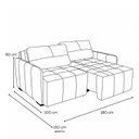 Ver imagem 4 de Sofá-Cama Retrátil e Reclinável Couro Legítimo 2 Lugares 180cm Cannes