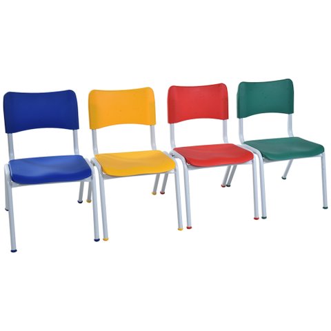 Kit 5 Cadeira Infantil Empilhável Coloridas Escola Creche