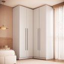 Ver imagem 1 de Guarda Roupa Modulado 100% MDF 3 Peças com Canto Reto 4 Portas Integrato Branco