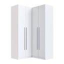 Ver imagem 2 de Guarda Roupa Modulado 100% MDF 3 Peças com Canto Reto 4 Portas Integrato Branco