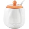 Açucareiro Oásis Branca em Cerâmica com Colher e Tampa em Bambu 360ml - 1