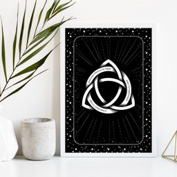 Quadro Decorativo Triquetra 45x34cm:madeira Preta - 2 Quadro Decorativo Triquetra 45x34cm:madeira Preta - 2
