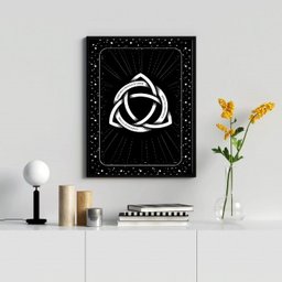 Quadro Decorativo Triquetra 45x34cm:madeira Preta - 1 Quadro Decorativo Triquetra 45x34cm:madeira Preta - 1