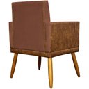 Ver imagem 4 de Kit 8 Poltronas Decorativas Modernas para Recepção Lis Corino Pé 30 Cm - Terracota Suede Corino