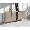 Aparador Buffet Lizz com Adega 190cm Off White Cedro Marrom - 1