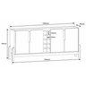 Aparador Buffet Lizz com Adega 190cm Off White Cedro Marrom - 4