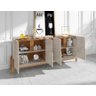Aparador Buffet Lizz com Adega 190cm Off White Cedro Marrom - 2