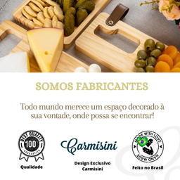 Petisqueira Madeira com Ramequin para Molho Patê Mesa Posta - 6