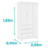 Guarda Roupa Infantil Duda 3 Portas Branco Brilho – Phoenix Baby - 2