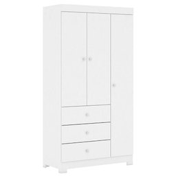 Guarda Roupa Infantil Duda 3 Portas Branco Brilho – Phoenix Baby - 1