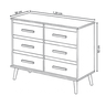Cômoda 6 Gavetas Mila com Estilo Retrô Mdp - Branco - 2