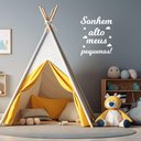 Ver imagem 3 de Adesivo de Parede Frase Sonhem Alto Meus Pequenos Quarto Infantil Irmãos Kanto Store Branco
