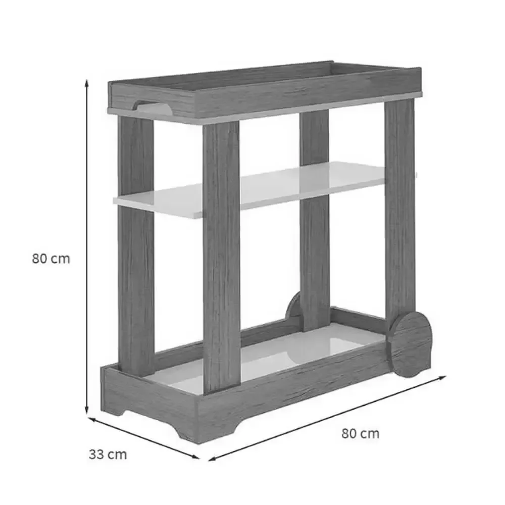 Ver imagem 2 de Aparador Rose Carrinho Bar com Rodízios Artely Cor Cinamomo Off White