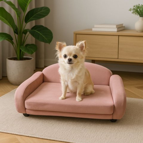 Cama Luxo Realeza para Cachorro e Gato Pet Veludo Rosa Bz Home Decor