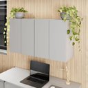 Ver imagem 1 de Armários Aéreos Escritório 120cm X 36cm 2 Portas F5 Office Cor:cinza