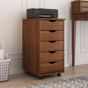 Ver imagem 1 de Gaveteiro Organizador Arquivo Escritório 5 Gav Madeira Lagos Castanho Idimex