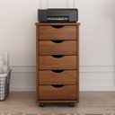 Ver imagem 2 de Gaveteiro Organizador Arquivo Escritório 5 Gav Madeira Lagos Castanho Idimex