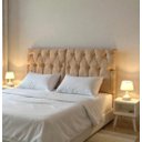 Ver imagem 1 de Cabeceira Almofadada Suspensa de Cama Casal Cabeceira Leticia 140cm X 55cm Areia