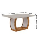 Ver imagem 6 de Mesa de Jantar Milena 180cm Tampo MDF Vidro Canto Copo com 6 Cadeiras Lorena Moderna Mobília
