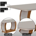 Ver imagem 4 de Mesa de Jantar Milena 180cm Tampo MDF Vidro Canto Copo com 6 Cadeiras Lorena Moderna Mobília