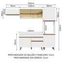 Ver imagem 4 de Armário de Cozinha Completa 250cm Branco Reims Madesa 03