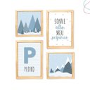 Ver imagem 1 de Kit 4 Quadros Decorativos Infantil Montanha Neve Escandinavo:pinus