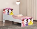 Ver imagem 1 de Mini Cama Juvenil Infantil Lívia Adesivada Das Princesas Resistente de Mdf com Proteção Lateral