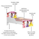 Ver imagem 3 de Mini Cama Juvenil Infantil Lívia Adesivada Das Princesas Resistente de Mdf com Proteção Lateral
